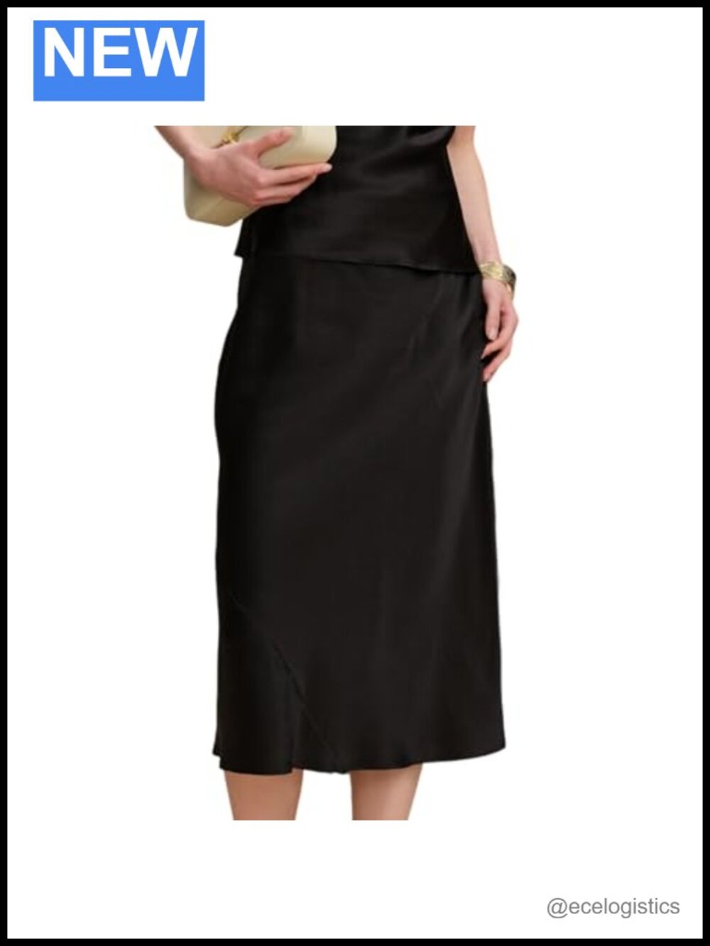 6A Grade 19MM Pure Mulberry Silk A-Line Midi Skirt Women